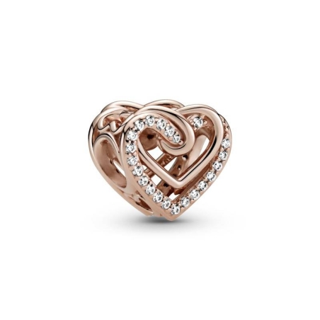 Charm en Pandora Rose Corazones Brillantes Entrelazados 789270C01