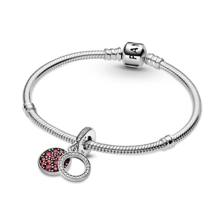 Charm Colgante en plata de ley Doble Disco Rojo Brillante 799186C03