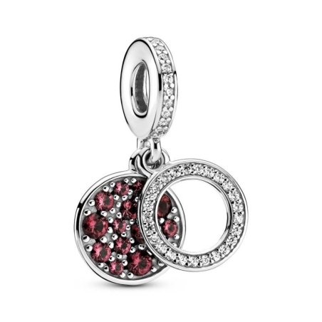 Charm Colgante en plata de ley Doble Disco Rojo Brillante 799186C03