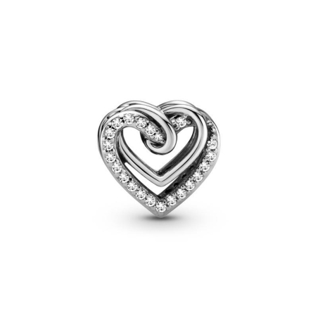 Charm en plata de ley Corazones Brillantes Entrelazados 799270C01