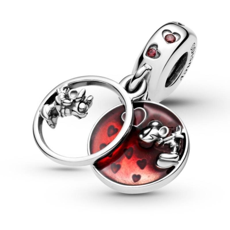 Charm Colgante en plata de ley Amor y Besos Mickey Mouse y Minnie Mouse de Disney 799298C01