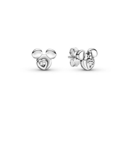 Pendientes de botón en plata de ley Siluetas Mickey Mouse y Minnie Mouse de Disney 299258C01