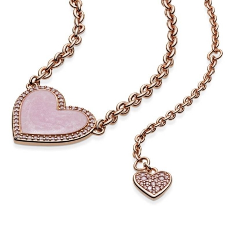 Collar en Pandora Rose Corazón Remolino Rosa 389279C01-50