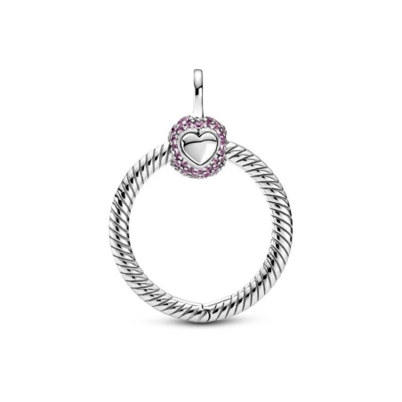 Colgante O Pandora Moments en plata de ley en Rosa Pavé 399097C02