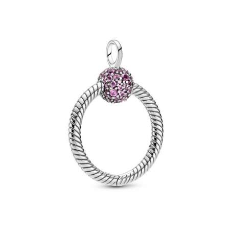 Colgante O Pandora Moments en plata de ley en Rosa Pavé 399097C02