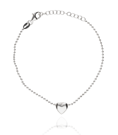 Pulsera Plata y Corazón