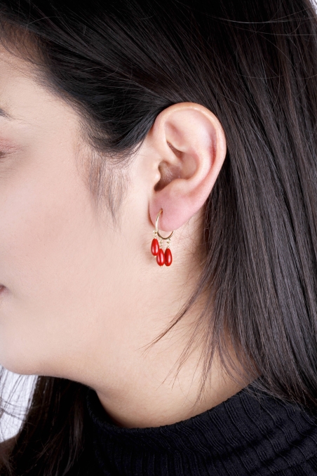 Pendientes Oro amarillo 18k con corales