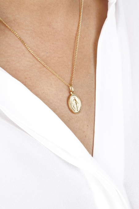 Medalla Oro 18k brillo "Mi Virgen"