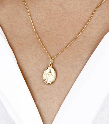 Medalla Oro 18k brillo "Mi Virgen"