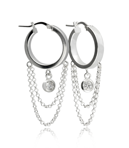 Pendientes "New Life" Aros en Plata de Primera Ley