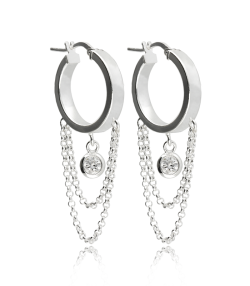 Pendientes "New Life" Aros en Plata de Primera Ley