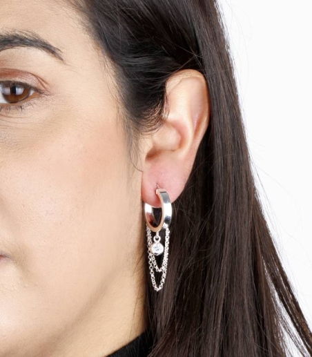 Pendientes "New Life" Aros en Plata de Primera Ley