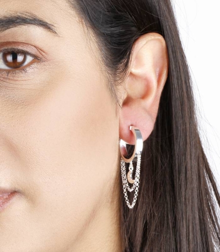 Pendientes "New Look" Aros en Plata de Primera Ley