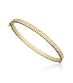 Aplastar Empleador Borde Pulsera Rígida "Greca" Oro 18k