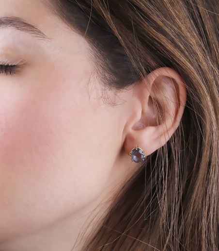 Pendientes "Renatta" Oro 18k y Aguamarina