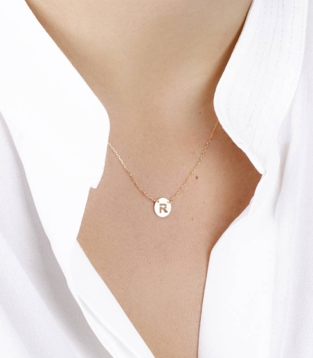 Gargantilla Oro 18k Letra R "Abc"