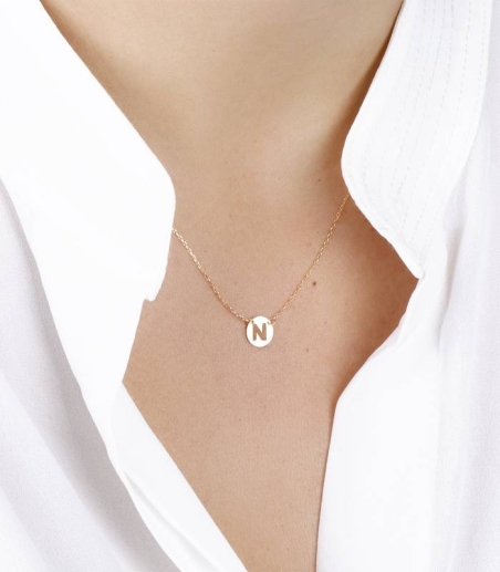 Gargantilla Oro 18k Letra N "Abc"
