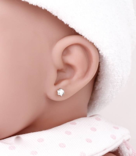 Pendientes Oro Estrella Circonita