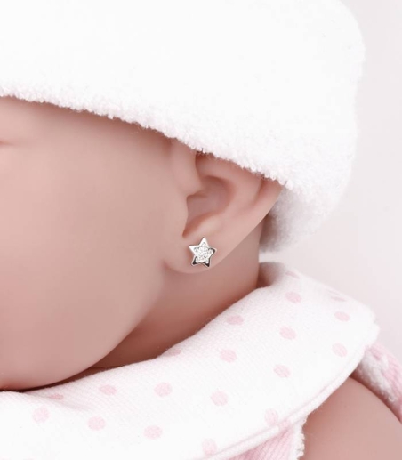PENDIENTES "LARISA" ESTRELLAS ORO BLANCO 18K