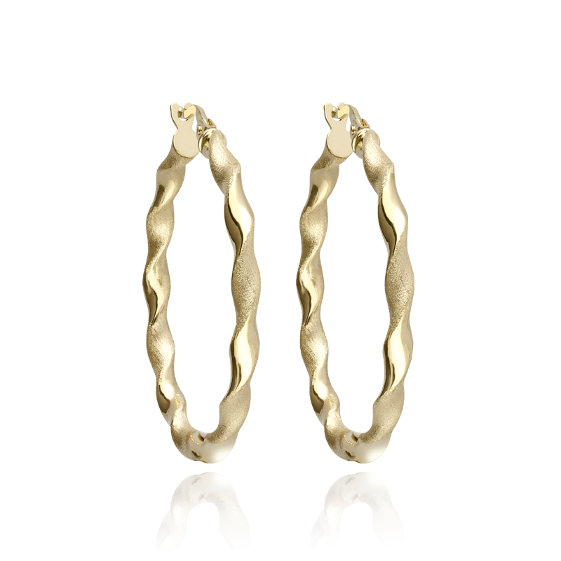 Pendientes Aro Gallonado Oro 18k.