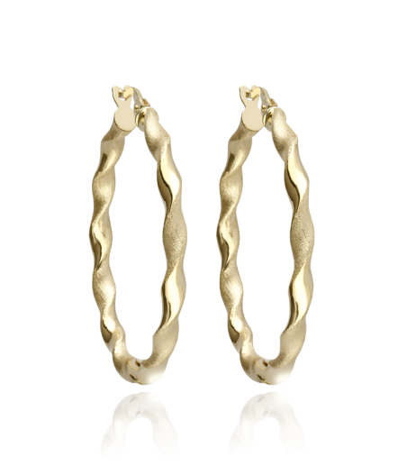 Pendientes Aro Gallonado Oro 18k.