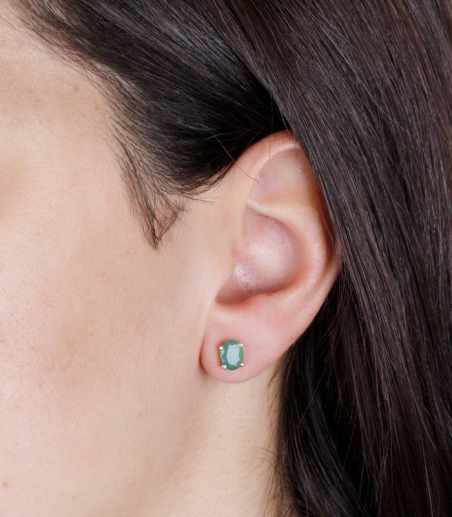 Pendientes "Nikko" Oro 18k  y Esmeraldas naturales