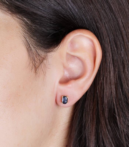 PENDIENTES "NIIGATA" ORO 18K Y ZAFIROS NATURALES