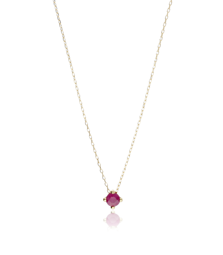 Gargantilla oro 18k y rubí 5mm "Four"