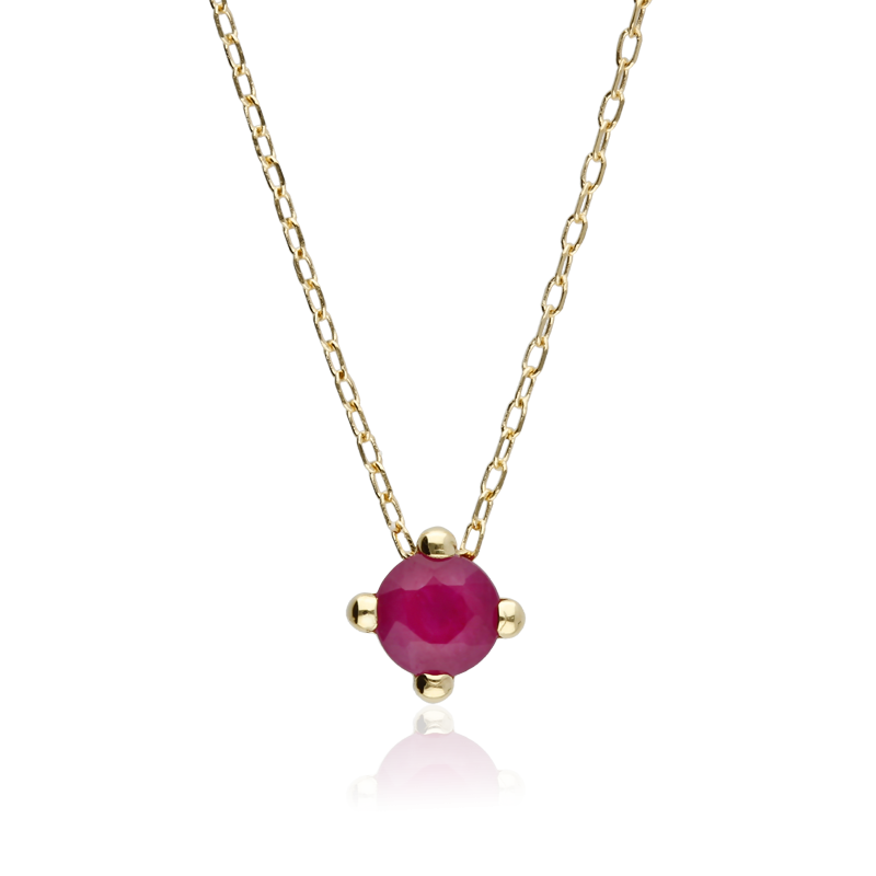 Gargantilla oro 18k y rubí 5mm "Four"