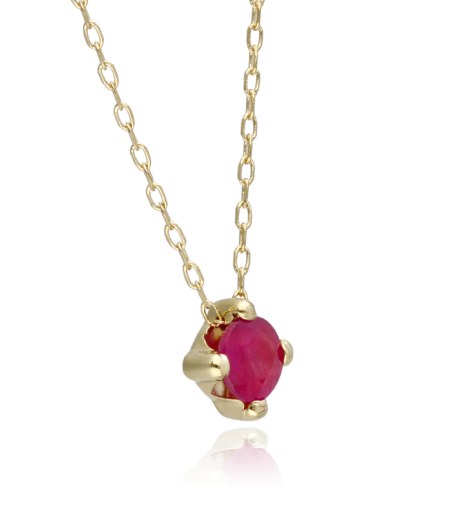 Gargantilla oro 18k y rubí 5mm "Four"