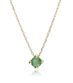 Gargantilla oro 18k y esmeralda 5mm "Four"