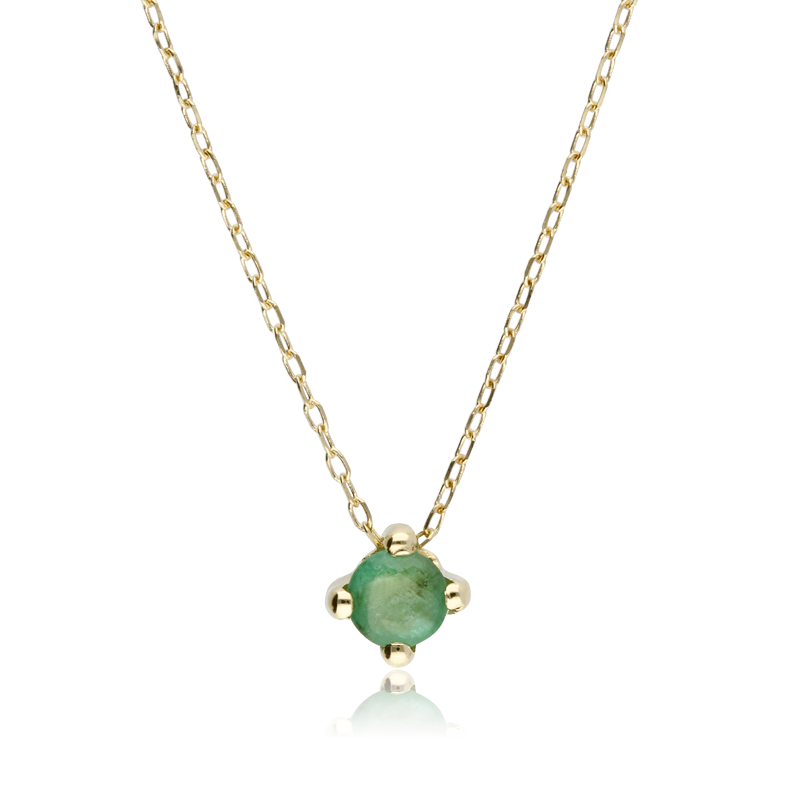 Gargantilla oro 18k y esmeralda 5mm "Four"