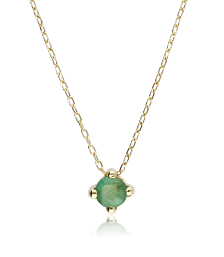 Gargantilla oro 18k y esmeralda 5mm "Four"