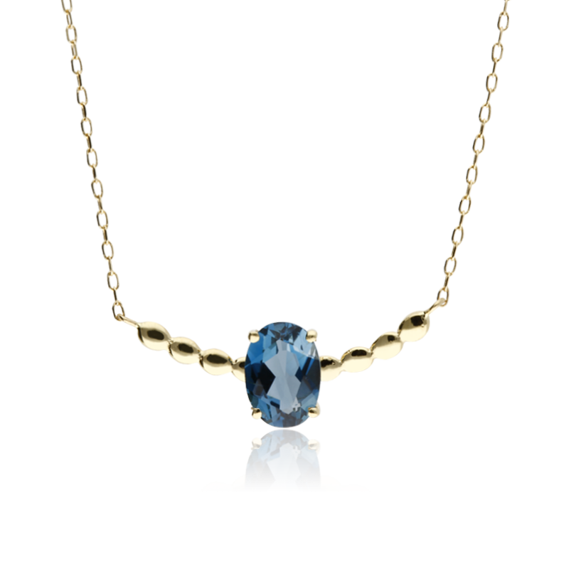 Gargantilla "Candy" Oro 18k y Topacio Azul London Blue