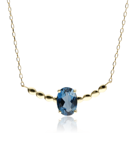 Gargantilla "Candy" Oro 18k y Topacio Azul London Blue