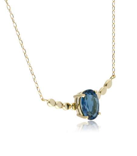 Gargantilla "Candy" Oro 18k y Topacio Azul London Blue