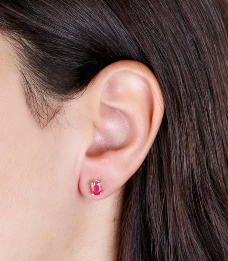 PENDIENTES "HAKONE" ORO 18K Y RUBÍES NATURALES