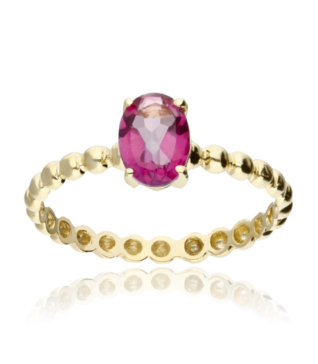 Conjunto "Candy" Oro 18k y Topacio Rosa de Francia