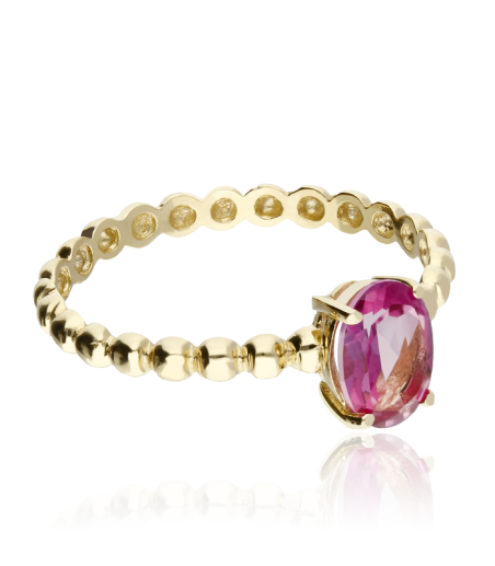 Conjunto "Candy" Oro 18k y Topacio Rosa de Francia