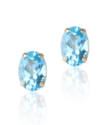 Pendientes Oro 18k y Topacio azul