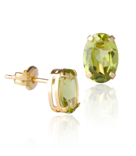 Pendientes Oro 18k y piedra Peridoto