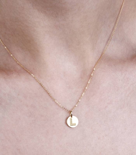 Gargantilla Oro 18k y diamantes 0.024cts "Bright L"