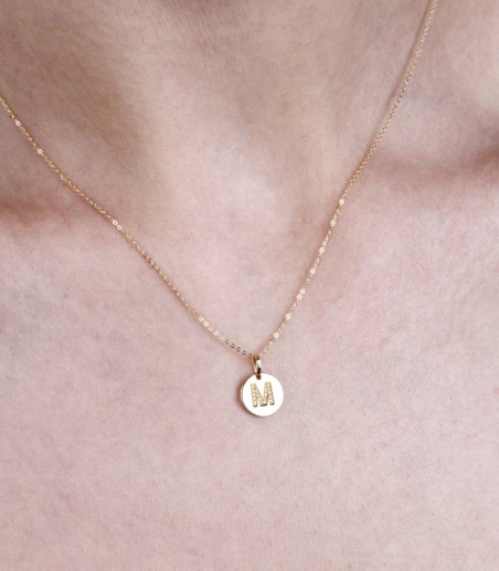 Gargantilla Oro 18k y diamantes 0.054cts "Bright M"