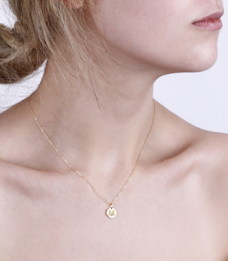 Gargantilla Oro 18k y diamantes 0.054cts "Bright M"