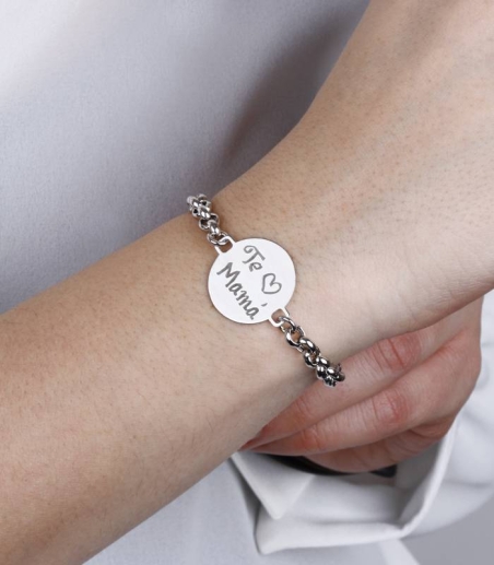 Pulsera "Te quiero Mamá" Plata de Ley