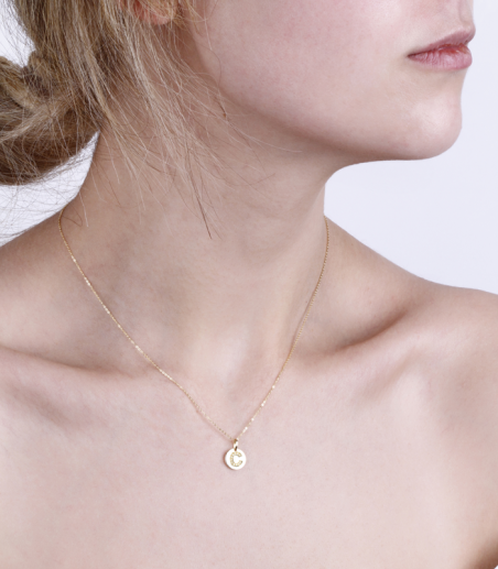 Gargantilla Oro 18k y diamantes 0.033cts "Bright C"