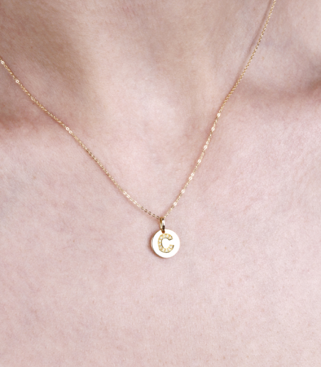 Gargantilla Oro 18k y diamantes 0.033cts "Bright C"