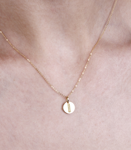 Gargantilla Oro 18k y diamantes 0.015cts "Bright I"