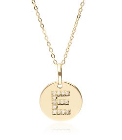Gargantilla "Bright E" en Oro 18k y Diamantes