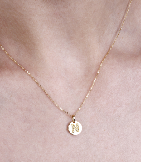 Gargantilla Oro 18k y diamantes 0.042cts "Bright N"